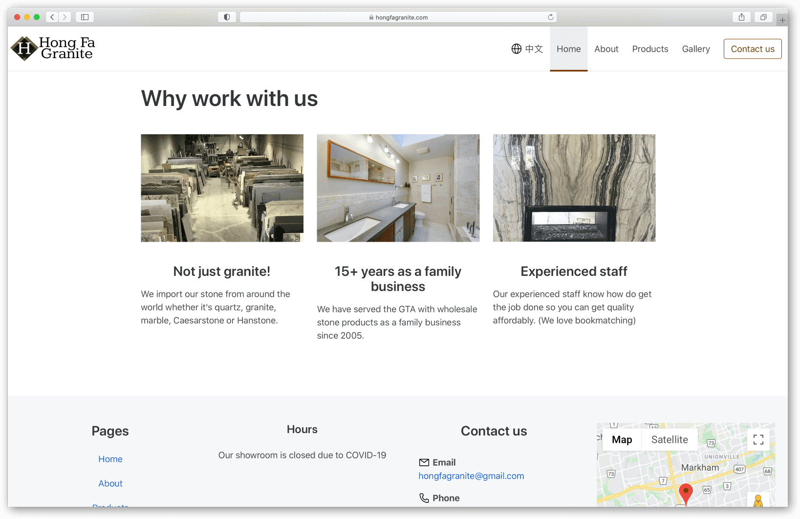 home page scrolled down